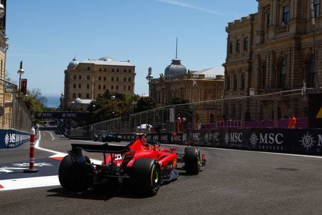 55 Carlos Sainz (ESP, Scuderia Ferrari), F1 Grand Prix of Azerbaijan at Baku City Circuit on April 29, 2023 in Baku, Azerbaijan. (Photo by HOCH ZWEI) Baku Azerbaijan