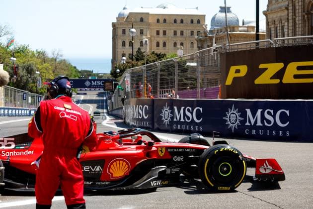 55 Carlos Sainz (ESP, Scuderia Ferrari), F1 Grand Prix of Azerbaijan at Baku City Circuit on April 29, 2023 in Baku, Azerbaijan. (Photo by HOCH ZWEI) Baku Azerbaijan