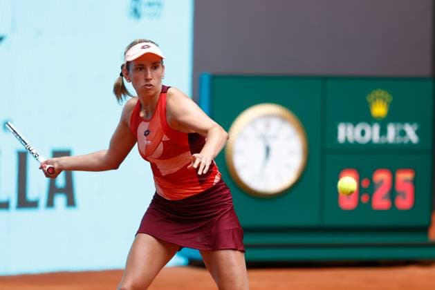 April 29, 2023, MADRID, MADRID, SPAIN: Elise Mertens of Belgium in action against Jule Niemeier of Germany during the Mutua Madrid Open 2023 celebrated at Caja Magica on Abril 29, 2023 in Madrid, Spain. MADRID SPAIN - ZUMAa181 20230429_zaa_a181_018 Copyright: xOscarxJ.xBarrosox