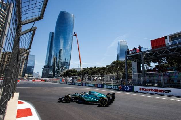 14 Fernando Alonso (ESP, Aston Martin Aramco Cognizant F1 Team), F1 Grand Prix of Azerbaijan at Baku City Circuit on April 29, 2023 in Baku, Azerbaijan. (Photo by HOCH ZWEI) Baku Azerbaijan