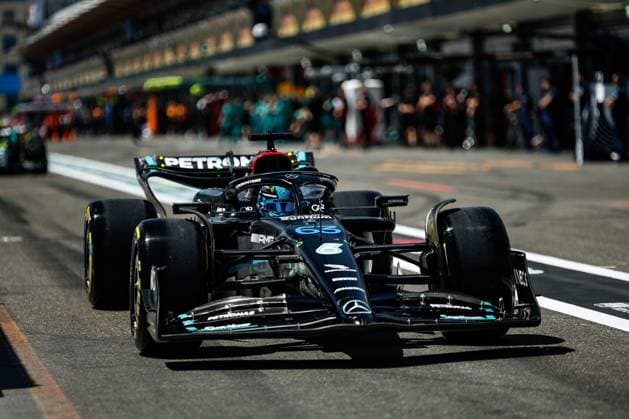 63 George Russell (GBR, Mercedes-AMG Petronas F1 Team), F1 Grand Prix of Azerbaijan at Baku City Circuit on April 29, 2023 in Baku, Azerbaijan. (Photo by HOCH ZWEI) Baku Azerbaijan