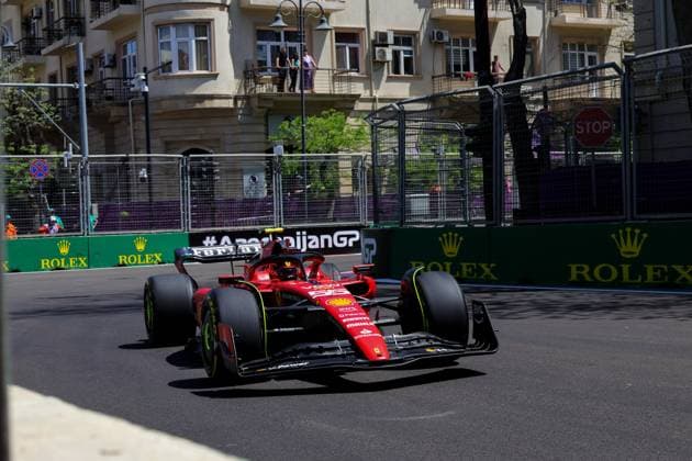 55 Carlos Sainz (ESP, Scuderia Ferrari), F1 Grand Prix of Azerbaijan at Baku City Circuit on April 29, 2023 in Baku, Azerbaijan. (Photo by HOCH ZWEI) Baku Azerbaijan