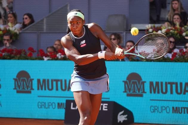 Paula Badosa vs Coco Gauff Masters Series Mutua Madrid Open 2023 in Madrid on 29, April 2023. 797 David Cordon Press