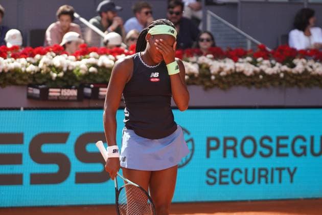 Paula Badosa vs Coco Gauff Masters Series Mutua Madrid Open 2023 in Madrid on 29, April 2023. 797 David Cordon Press