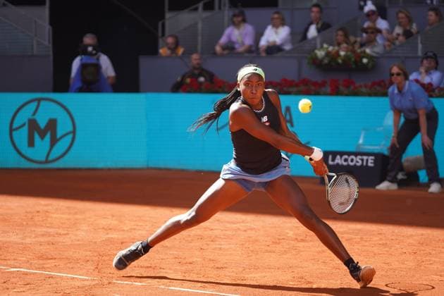 Paula Badosa vs Coco Gauff Masters Series Mutua Madrid Open 2023 in Madrid on 29, April 2023. 797 David Cordon Press