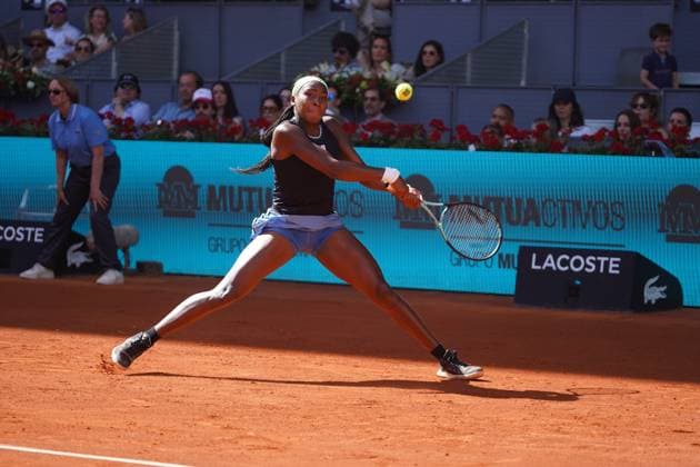 Paula Badosa vs Coco Gauff Masters Series Mutua Madrid Open 2023 in Madrid on 29, April 2023. 797 David Cordon Press