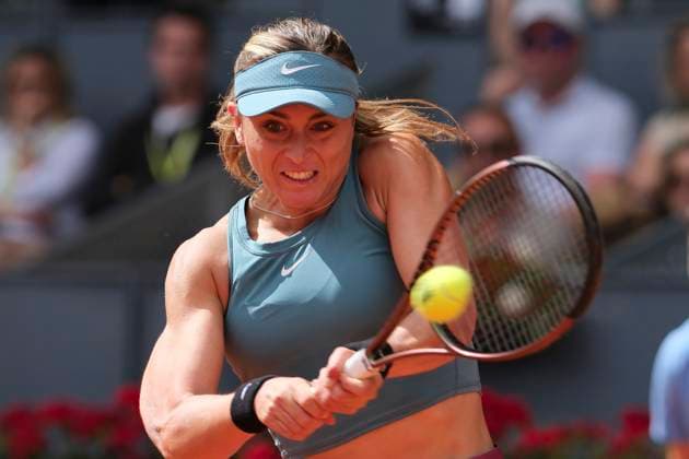 Mutua Madrid Open - Day Six Paula Badosa of Spain in action against Coco Gauff of the United States during their third round match on day six of the Mutua Madrid Open at La Caja Magica on April 29, 2023 in Madrid, Spain. madrid Spain  Copyright: xOscarxGonzalezx originalFilename:gonzalez-notitle230429_npxCa.jpg