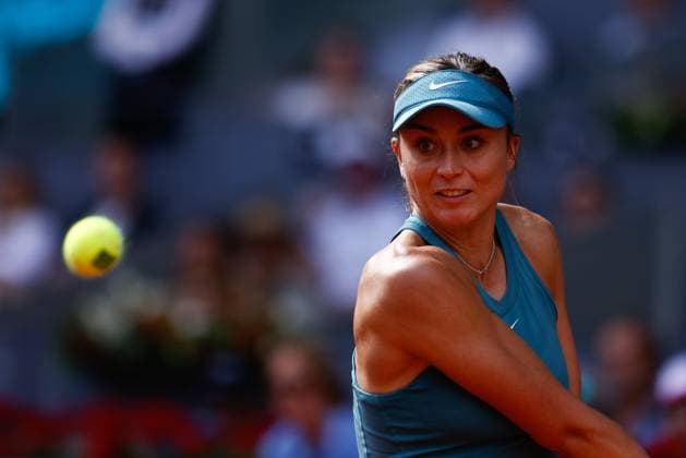 April 29, 2023, MADRID, MADRID, SPAIN: Paula Badosa of Spain in action against Coco Gauff of United States during the Mutua Madrid Open 2023 celebrated at Caja Magica on Abril 29, 2023 in Madrid, Spain. MADRID SPAIN - ZUMAa181 20230429_zaa_a181_115 Copyright: xOscarxJ.xBarrosox