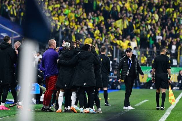 Joie des joueurs de Toulouse FOOTBALL : Nantes vs Toulouse - Finale Coupe de France - 29 04 2023 FedericoPestellini Panoramic 