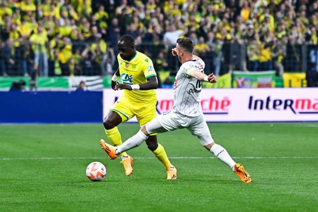 Sissoko Moussa ( 17 - Nantes ) - Branco VAN DEN BOOMEN ( 8 - Toulouse ) - FOOTBALL : Nantes vs Toulouse - Finale Coupe de France - 29 04 2023 FedericoPestellini Panoramic 