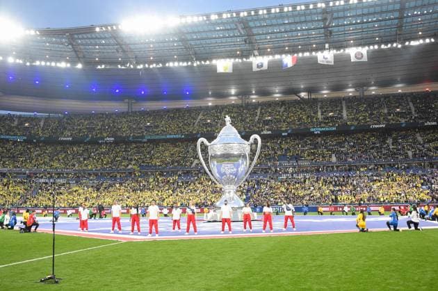 Presentation - Line up - Illustration - trophee FOOTBALL : Nantes vs Toulouse - Finale Coupe de France - 29 04 2023 FedericoPestellini Panoramic 
