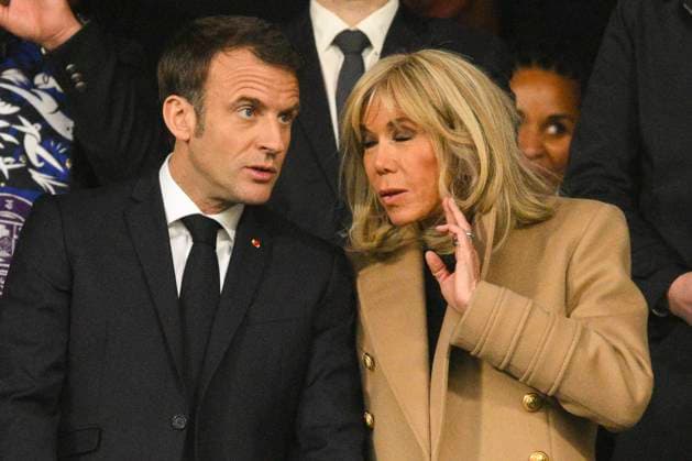 Emmanuel Macron - President de la Republique Francaise et sa femme Brigitte FOOTBALL : Nantes vs Toulouse - Finale de la Coupe de France - 29 04 2023 JBAutissier Panoramic 