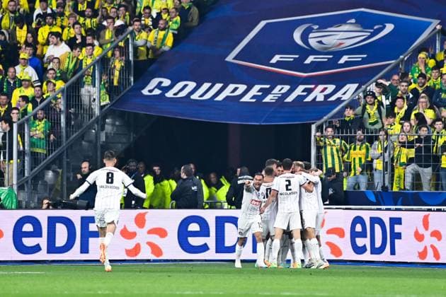 Joie des joueurs de Toulouse apres le but de Logan COSTA ( 14 - Toulouse ) - FOOTBALL : Nantes vs Toulouse - Finale Coupe de France - 29 04 2023 FedericoPestellini Panoramic 
