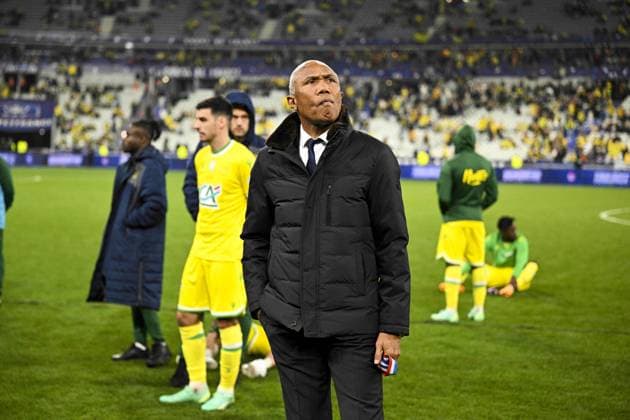 Deception des joueurs de Nantes Antoine Kombouare - entraineur (Nantes) avec sa medailles de finaliste FOOTBALL : Nantes vs Toulouse - Finale de la Coupe de France - 29 04 2023 JBAutissier Panoramic 