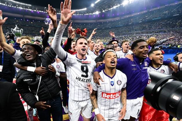 Joie des joueurs de Toulouse en fin de match apres sa victoire - FOOTBALL : Nantes vs Toulouse - Finale Coupe de France - 29 04 2023 FedericoPestellini Panoramic 