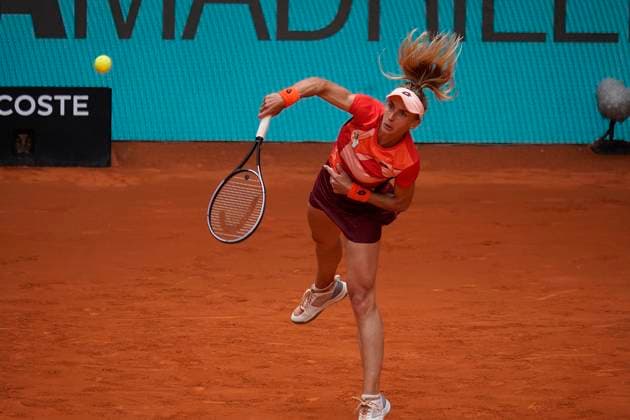 RECORD DATE NOT STATED Mutua Madrid Open - Day Seven Lesia Tsurenko of Ukrania during their match against Daria Kasatkina of Russian on Day Seven of the Mutua Madrid Open at La Caja Magica on April 30, 2023 in Madrid, Spain. Madrid Spain  Copyright: xJuanxCarlosxLucasx originalFilename:lucas-notitle230430_npxwQ.jpg