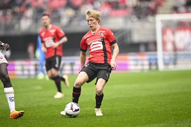 Birger Meling (Rennes FC) FOOTBALL : Rennes vs Angers - Ligue 1 - 30 04 2023 JBAutissier Panoramic 