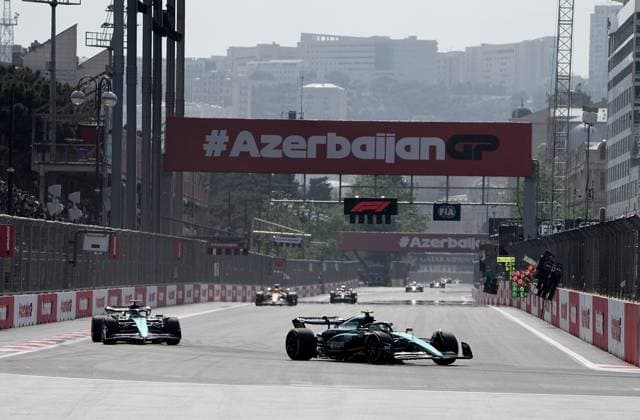 FORMULA 1 AZERBAIJAN GRAND PRIX 2023 30.04.2023, Baku City Circuit , Baku, FORMULA 1 AZERBAIJAN GRAND PRIX 2023 ,im Bild Fernando Alonso (ESP), Aston Martin Aramco Cognizant Formula One Team, Lance Stroll (CAN), Aston Martin Aramco Cognizant Formula One Team