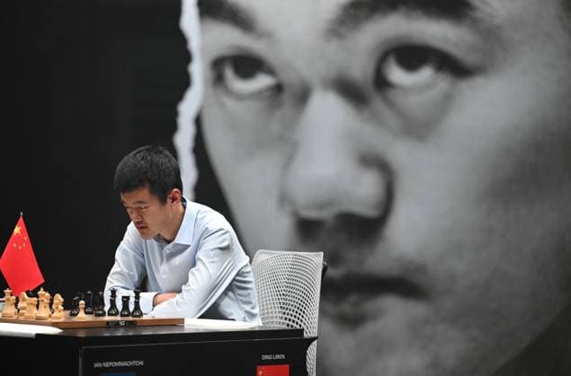 Bilder des Jahres 2023, Sport 04 April Kazakhstan Chess World Championship, WM, Weltmeisterschaft Match 8422637 30.04.2023 China s Grandmaster Ding Liren competes against Russia s Grandmaster Ian Nepomniachtchi in the tiebreak of the 2023 FIDE World Chess Championship Match in Astana, Kazakhstan. Grigory Sysoev Sputnik Astana Kazakhstan  Copyright: xGrigoryxSysoevx
