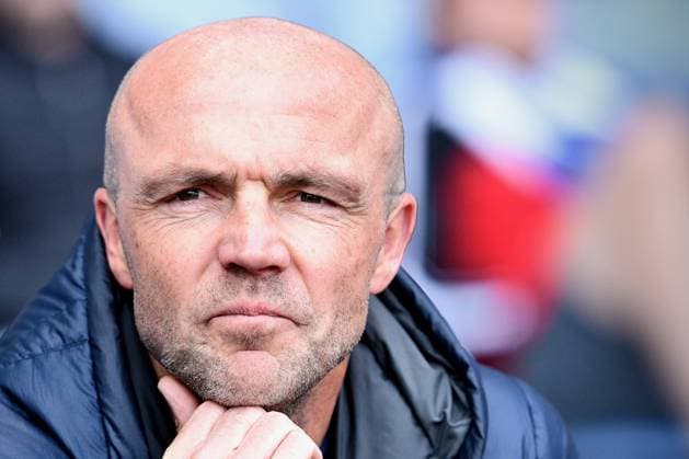 Alfred Schreuder pictured during a soccer match between KRC Genk and Club Brugge, Sunday 30 April 2023 in Genk, on day 1 of the Champions play-offs of the 2022-2023 Jupiler Pro League first division of the Belgian championship. JOHAN EYCKENS JohanxEyckens  x66516505x