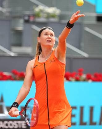 Marie Bouzkova of CzechRepublic during the Mutua Madrid Open 2023, ATP, Tennis Herren Masters 1000 tennis tournament on May 1, 2023 at Caja Magica in Madrid, Spain - TENNIS : Open Mutua Madrid 2023 - 30 04 2023 LaurentLairys Panoramic 
