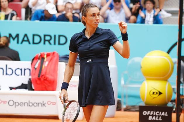 Petra Martic (CRO), APRIL 30, 2023 - Tennis : Petra Martic celebrate after take the point during singles round of 32 match against Anna Kalinskaya on the WTA, Tennis Damen 1000 tournaments Mutua Madrid Open tennis tournament at the Caja Magica in Madrid, Spain. Noxthirdxpartyxsales  (217252937)