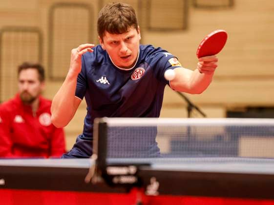 Tischtennis-Bundesliga-Spiel FSV Mainz 05 - TTC Schw. Bergneustadt Andrei Putuntica (Mainz) 30.04.23