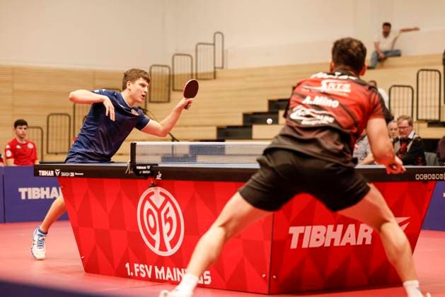 Tischtennis-Bundesliga-Spiel FSV Mainz 05 - TTC Schw. Bergneustadt Andrei Putuntica (Mainz) 30.04.23