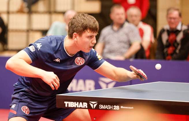 Tischtennis-Bundesliga-Spiel FSV Mainz 05 - TTC Schw. Bergneustadt Andrei Putuntica (Mainz) 30.04.23