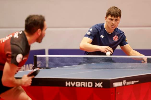 Tischtennis-Bundesliga-Spiel FSV Mainz 05 - TTC Schw. Bergneustadt Andrei Putuntica (Mainz) 30.04.23