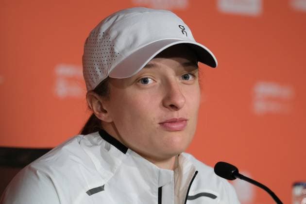 Mutua Madrid Open - Day Seven Iga Swiatek of Poland seen during a press conference, PK, Pressekonferenz on day seven of the Mutua Madrid Open at La Caja Magica. on April 30, 2023 in Madrid, Spain madrid Spain  Copyright: xOscarxGonzalezx originalFilename:gonzalez-notitle230430_npa5C.jpg