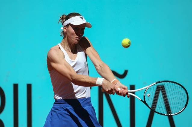 Liudmila Samsonova during the Mutua Madrid Open 2023, ATP, Tennis Herren Masters 1000 tennis tournament on May 1, 2023 at Caja Magica in Madrid, Spain TENNIS : Mutua Madrid Open - 01 05 2023 LaurentLairys Panoramic 