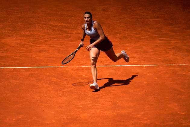 Mutua Madrid Open - Day Eight Aryna Sabalenka of Belarus during their match against Mirra Andreeva of Russian on Day Eight of the Mutua Madrid Open at La Caja Magica on 1st May, 2023 in Madrid, Spain. Madrid Spain  Copyright: xJuanxCarlosxLucasx originalFilename:lucas-notitle230501_npjhQ.jpg