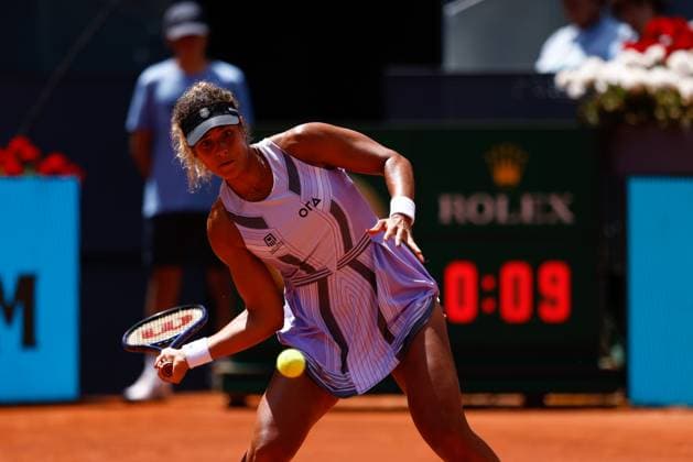 May 2, 2023, MADRID, MADRID, SPAIN: Mayar Sherif of Egypt in action against Aryna Sabalenka of Belarus during the Mutua Madrid Open 2023 celebrated at Caja Magica on May 02, 2023 in Madrid, Spain. MADRID SPAIN - ZUMAa181 20230502_zaa_a181_063 Copyright: xOscarxJ.xBarrosox