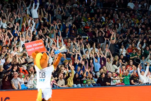 Handball, Herren: Euro-Cup, Deutschland - Spanien, Fankurve Fans Fanblock Berlin Max-Schmeling-Halle Deutschland