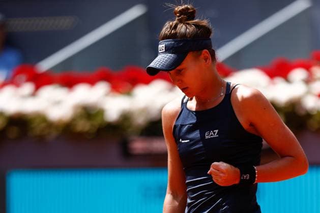 May 3, 2023, MADRID, MADRID, SPAIN: Veronika Kudermetova of Russia in action against Jessica Pegula of United States during the Mutua Madrid Open 2023 celebrated at Caja Magica on May 03, 2023 in Madrid, Spain. MADRID SPAIN - ZUMAa181 20230503_zaa_a181_029 Copyright: xOscarxJ.xBarrosox