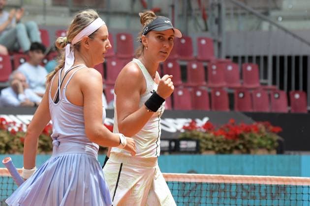 Mutua Madrid Open Beatriz Haddad Maia and Victoria Azarenka during his match against on Badosa and Mattek-Sands of the Mutua Madrid Open at La Caja Magica on 3st May, 2023 in Madrid Copyright: xAndreaxRositox DSC_5917