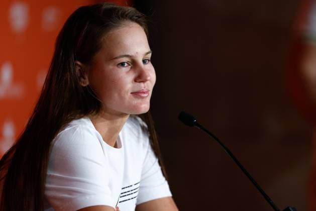 May 3, 2023, MADRID, MADRID, SPAIN: Veronika Kudermetova of Russia attends her press conference, PK, Pressekonferenz during the Mutua Madrid Open 2023 celebrated at Caja Magica on May 03, 2023 in Madrid, Spain. MADRID SPAIN - ZUMAa181 20230503_zaa_a181_093 Copyright: xOscarxJ.xBarrosox