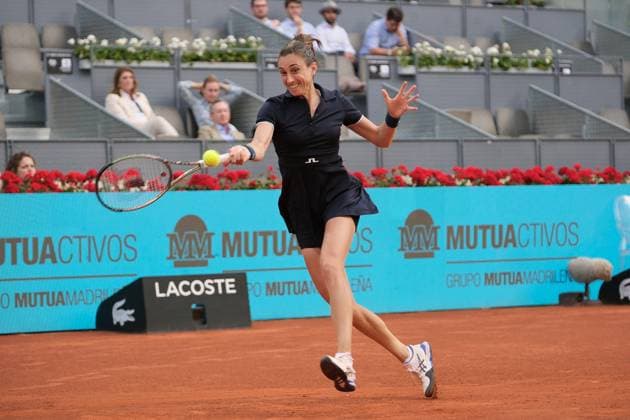 May 3, 2023, Madrid, Spain: Petra Martic of Croatia plays against Iga Swiatek of Poland on Day Ten of the Mutua Madrid Open at La Caja Magica in Madrid. Madrid Spain - ZUMAs197 20230503_zaa_s197_143 Copyright: xAtilanoxGarciax