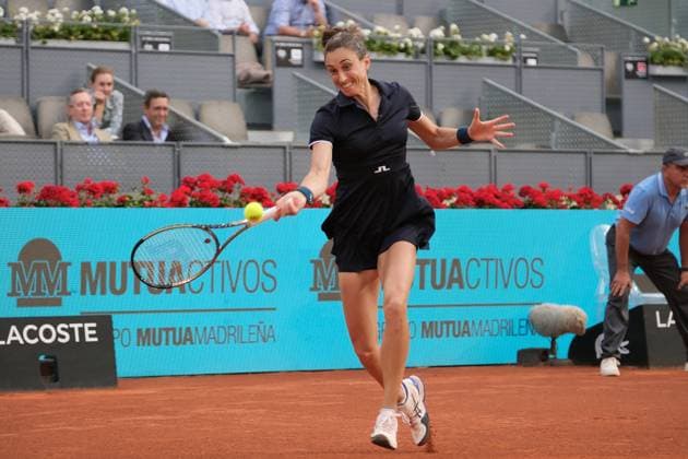 May 3, 2023, Madrid, Spain: Petra Martic of Croatia plays against Iga Swiatek of Poland on Day Ten of the Mutua Madrid Open at La Caja Magica in Madrid. Madrid Spain - ZUMAs197 20230503_zaa_s197_146 Copyright: xAtilanoxGarciax