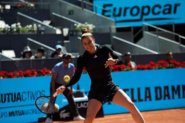 Mutua Madrid Open 2023 Maria Sakkari of Greece during their match ( semi-final) against Aryna Sabalenka of Belarus on Day Eleven of the Mutua Madrid Open at La Caja Magica on 4th May, 2023 in Madrid, Spain. Madrid Spain  Copyright: xJuanxCarlosxLucasx originalFilename:lucas-notitle230504_npVjc.jpg