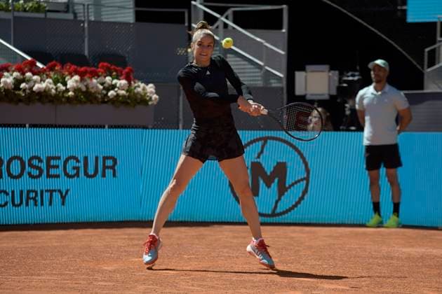 Mutua Madrid Open 2023 Maria Sakkari of Greece during their match ( semi-final) against Aryna Sabalenka of Belarus on Day Eleven of the Mutua Madrid Open at La Caja Magica on 4th May, 2023 in Madrid, Spain. Madrid Spain  Copyright: xJuanxCarlosxLucasx originalFilename:lucas-notitle230504_npS7L.jpg
