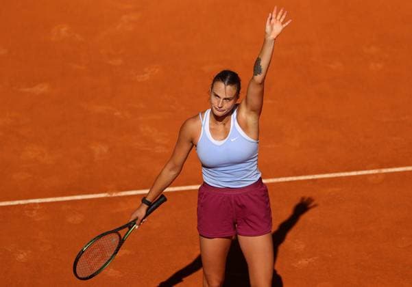 Mandatory Credit: Photo by Ella Ling Shutterstock (13895879m) Aryna Sabalenka of Belarus celebrates Mutua Madrid Open, Day 11, Tennis, La Caja Magica, Madrid, Spain - 04 May 2023 Mutua Madrid Open, Day 11, Tennis, La Caja Magica, Madrid, Spain - 04 May 2023  Copyright: xEllaxLing Shutterstockx 13895879m