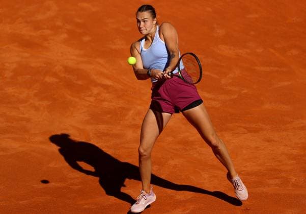 Mandatory Credit: Photo by Ella Ling Shutterstock (13895879af) Aryna Sabalenka of Belarus in action Mutua Madrid Open, Day 11, Tennis, La Caja Magica, Madrid, Spain - 04 May 2023 Mutua Madrid Open, Day 11, Tennis, La Caja Magica, Madrid, Spain - 04 May 2023  Copyright: xEllaxLing Shutterstockx 13895879af