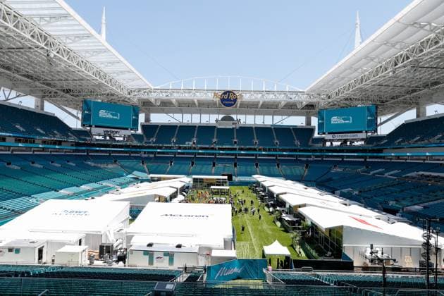 F1 Paddock inside Hard Rock Stadium, F1 Grand Prix of Miami at Miami International Autodrome on May 4, 2023 in Miami, United States of America. (Photo by HOCH ZWEI) Miami United States of America