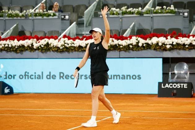 Iga Swiatek (POL), MAY 4, 2023 - Tennis : Iga Swiatek celebrate after winning singles semi-final match against Veronika Kudermetova on the WTA, Tennis Damen 1000 tournaments Mutua Madrid Open tennis tournament at the Caja Magica in Madrid, Spain. Noxthirdxpartyxsales  (217573062)