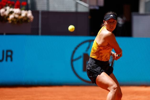 May 5, 2023, MADRID, MADRID, SPAIN: Jessica Pegula of United States plays doubles with Coco Gauff of United States against Marta Kostyuk of Ukraine and Elena-Gabriela Ruse of Romania during the Mutua Madrid Open 2023 celebrated at Caja Magica on May 05, 2023 in Madrid, Spain. MADRID SPAIN - ZUMAa181 20230505_zaa_a181_021 Copyright: xOscarxJ.xBarrosox