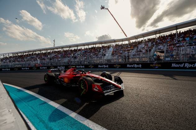 55 Carlos Sainz (ESP, Scuderia Ferrari), F1 Grand Prix of Miami at Miami International Autodrome on May 5, 2023 in Miami, United States of America. (Photo by HOCH ZWEI) Miami United States of America