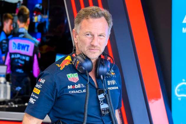 5th May 2023: Miami International Autodrome, Miami Gardens, Florida, USA: Formula 1 Crypto.com Miami Grand Prix 2023: Free Practice Day: Oracle Red Bull Racing team principle Christian Horner in the garage during a practice session.  ActionPlus12505298 DouglasxMurray