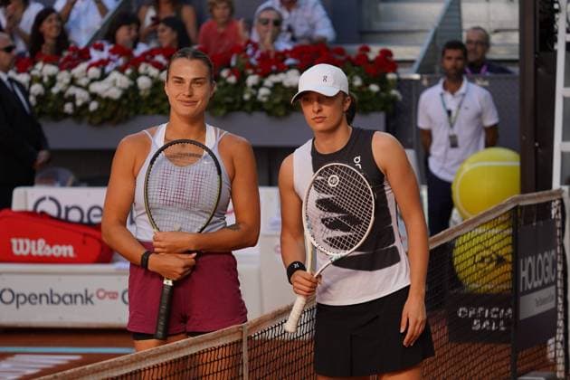 Iga Swiatek (POL) vs Aryna Sabalenka (BY) during the women s tennis final of the Mutua Madrid Open, Madrid May 06, 2023 Cordon Press